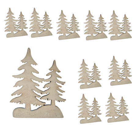 Choinki białe 7cm płaskie 10szt