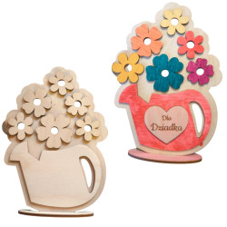 Konewka ozdoba ze sklejki upominek Dzień Babci, Dziadka