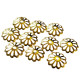 Biżuteryjne zakończenia do jajek, pisanek kwiatek nr 2, ZŁOTY  10mm/10szt.