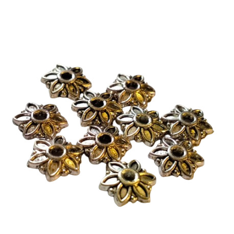 Biżuteryjne zakończenia do jajek, pisanek kwiatek nr 5, SREBRO  8mm/10szt.