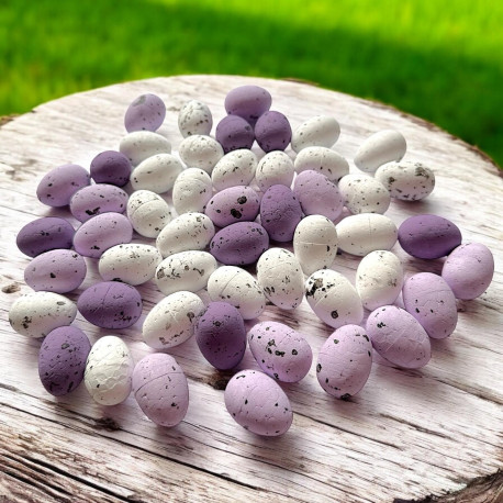 Jajeczka nakrapiane fiolety 2,5 cm /50 szt. 01-06