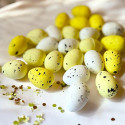 Jajeczka nakrapiane odcienie żółtego 3,5 cm /24 szt. 02-03