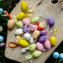 Jajeczka nakrapiane pastelowy mix z zawieszką  3,5 cm /24 szt. 03-01