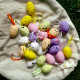 Jajeczka nakrapiane pastelowy mix z zawieszką  3,5 cm /24 szt. 03-01