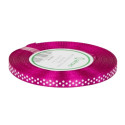 Tasiemka ozdobna w kropki 6mm amarant 23mb