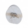 Jajko stojące drewniane BIAŁE z koronką i serduszkiem 1 szt -15 cm