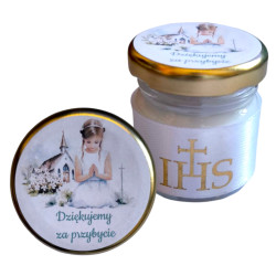 Słodkie podziękowanie - cukierki pudrowe, I Komunia Święta