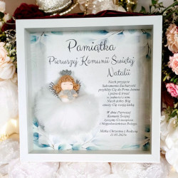 Ramka obraz 3D prezent dla dziecka aniołek personalizacja