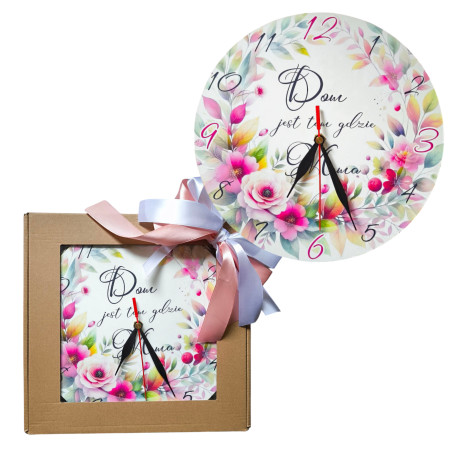 Zegar ŚCIENNY DZIEŃ BABCI DZIADKA 24cm PREZENT 