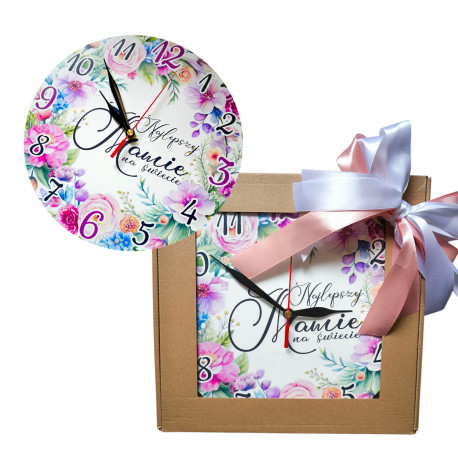Zegar ŚCIENNY DZIEŃ MATKI 24cm PREZENT wzór nr 1