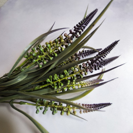 Sztuczna trawa ozdobna z kolorowymi kłosami 39cm - oberżyna