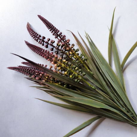 Sztuczna trawa ozdobna z kolorowymi kłosami 39cm - bordo