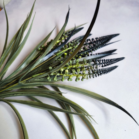 Sztuczna trawa ozdobna z kolorowymi kłosami 39cm - granat