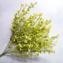 Gałązka - bukiet listki i kwiatuszki 37cm zieleń z żółtym