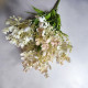 Bukiet gałązek, listki, kwiatuszki i pączki - 36cm - ecru