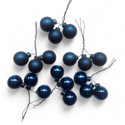 Bombki szklane na druciku Granatowe 2cm/36szt