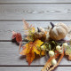 Gałązka jesienna z paprocią, dyniami welurowymi i listkami - 39cm