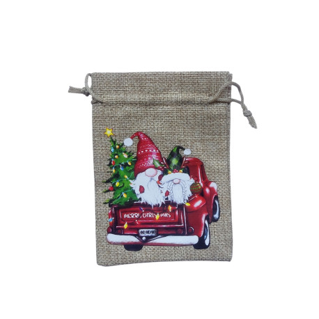 Woreczek JUTOWY gładki 11-14cm prezent dekoracja