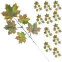 Zestaw 12szt Liścia jesiennego klonu, omszały, zielono-brązowy 59cm