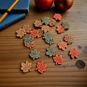 Mini listki jesienne, wykrawanka drewniana 3 kolory 24szt