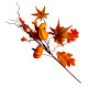 Długa gałązka jesienna z dynią, tykwą, liściami i jagódkami - 45cm - BET1431