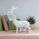 Renifer welurowy, biały - 15cm