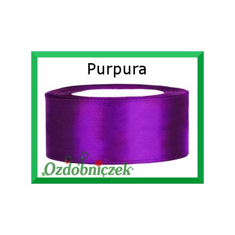 Tasiemka satynowa 25mm kolor - purpura
