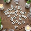 Gwiazdki drewniane z dziurką - białe - 2,5cm/36szt