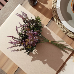 Bukiet jagódki, wrzosy,eukaliptus i kwiatuszki mini - oberżyna - 38cm/8szt