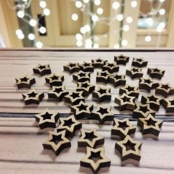 Gwiazdki drewniane z dziurką - białe - 2,5cm/36szt