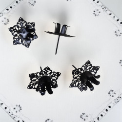 Ażurowa podstawka pod świece stożkowe 4szt,, czarna 