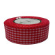 Tasiemka ozdobna czerwono-zielona w drobną kratkę 
