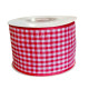 Tasiemka ozdobna biało-czerwono w drobną kratkę 2,5cm/10mb