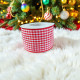 Tasiemka ozdobna biało-czerwono w drobną kratkę 2,5cm/10mb