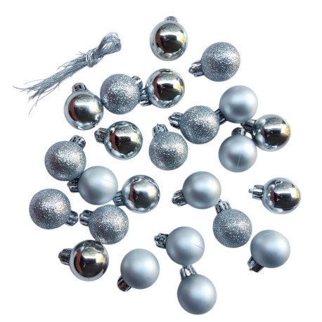 Bombki plastikowe kulki mat/błysk/brokat 3cm/24szt. ZŁOTO