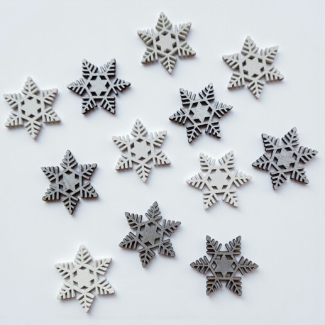 Śnieżynki z gwiazdką 3 kolory zestaw 60szt.