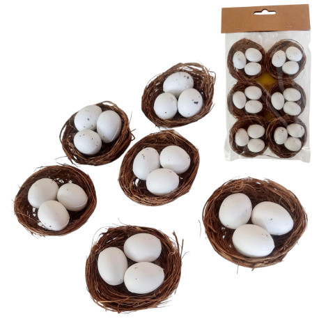 Gniazdko z jajeczkami 6szt