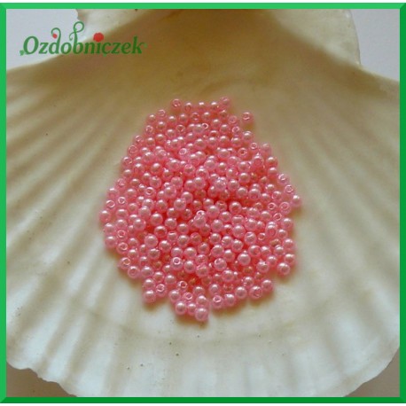 Perełki dekoracyjne 3mm/7gr różowe