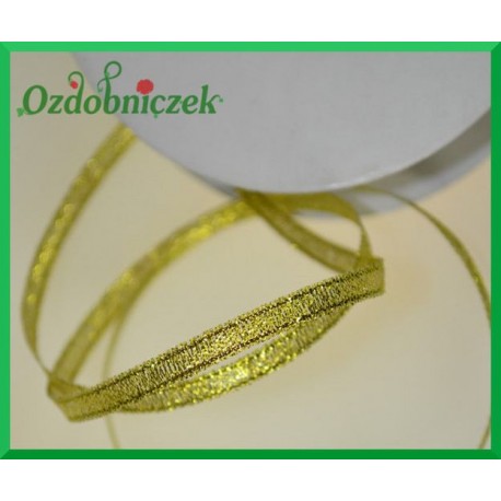 WSTĄŻKA BROKATOWA 3mm ZŁOTA