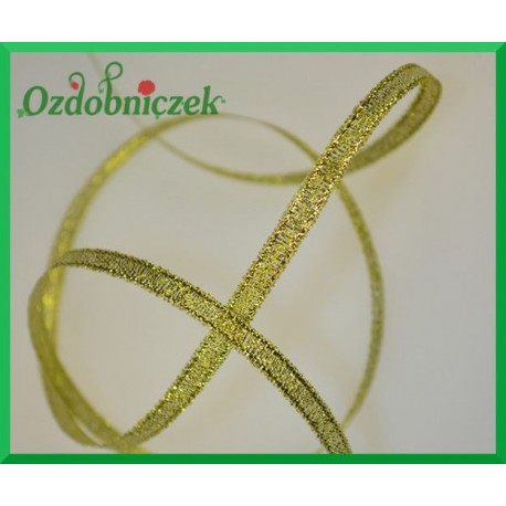 WSTĄŻKA BROKATOWA 3mm 4m złota