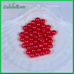 Perełki 6mm duża paczka czerwone perłowe