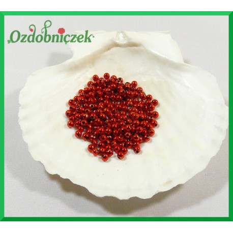 Perełki dekoracyjne 3mm/7gr czerwone