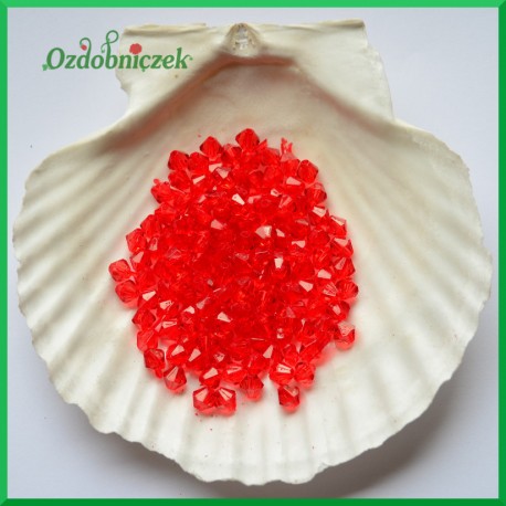 Diamenciki akrylowe 6mm duża paczka czerwone przeźroczyste 