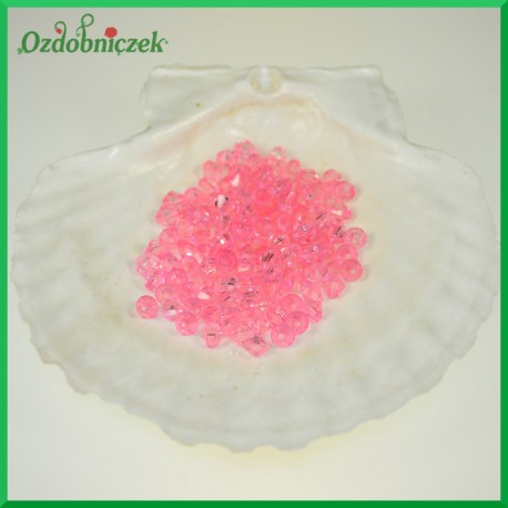 Diamenciki akrylowe 6mm duża paczka różowe przeźroczyste 