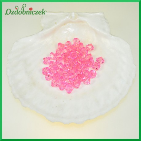 Diamenciki akrylowe 8mm różowe przeźroczyste 