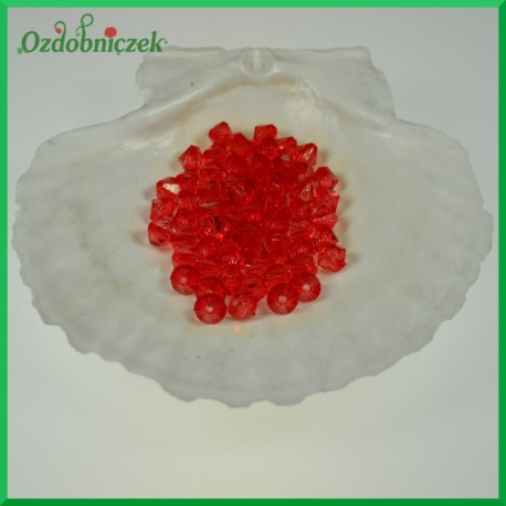 Diamenciki akrylowe 8mm czerwone przeźroczyste 