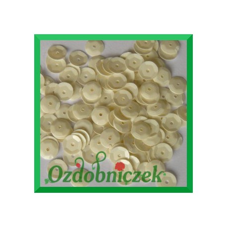 Cekiny kółka łamane 6mm 17g ecru - b2