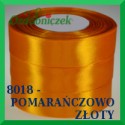 Wstążka tasiemka satynowa 6mm kolor pomarańczowo złoty 8018