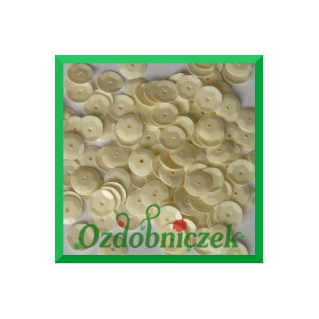 Cekiny kółka łamane 8mm 17g ecru matowe - b2