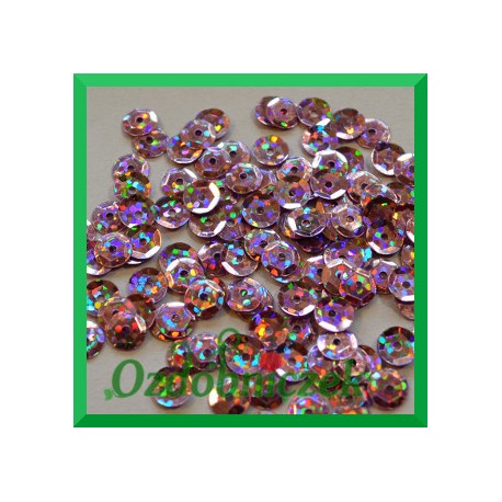 Cekiny 6mm brudny róż laserowe